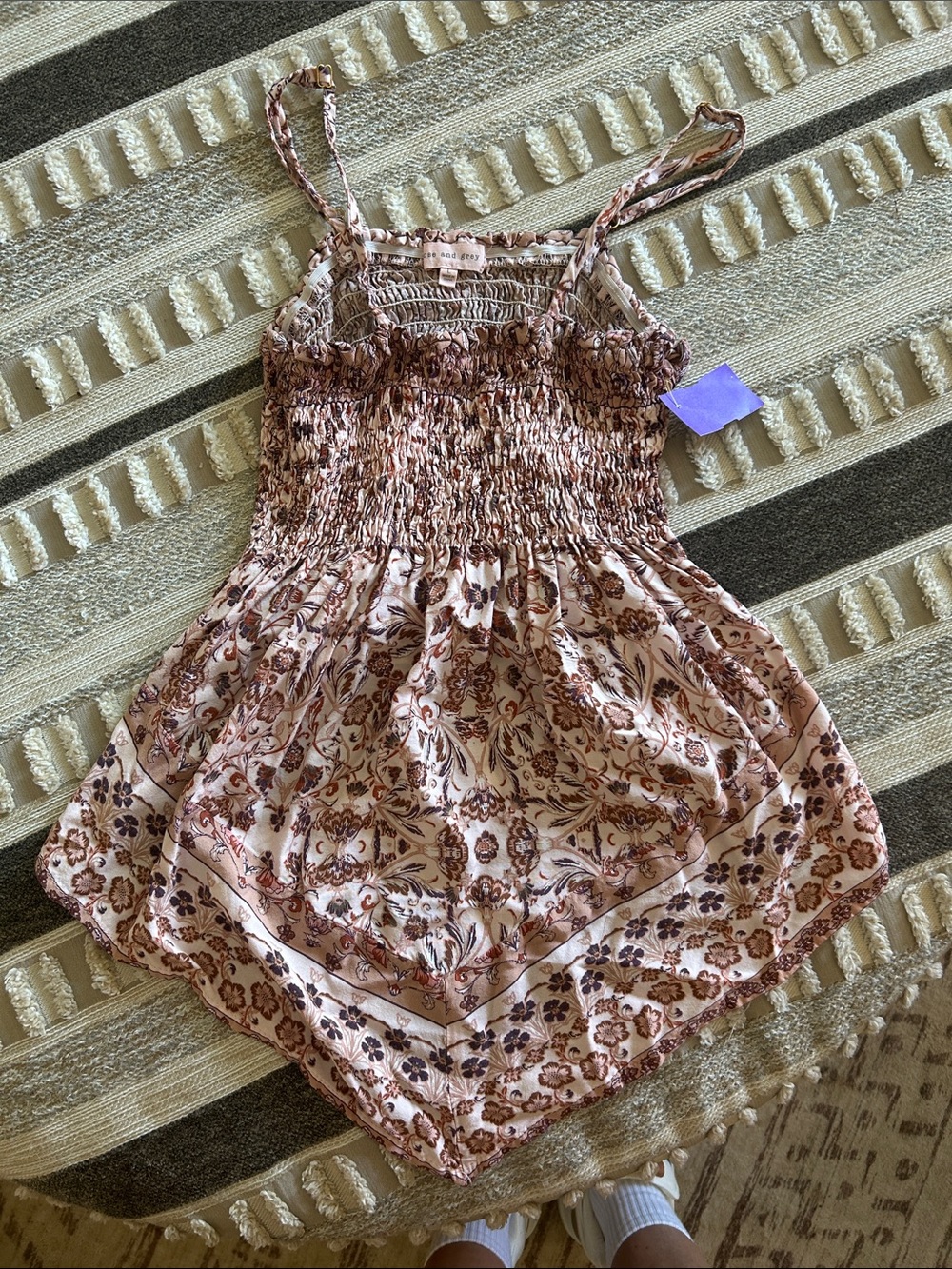 Smocked Floral Pink Tank Top